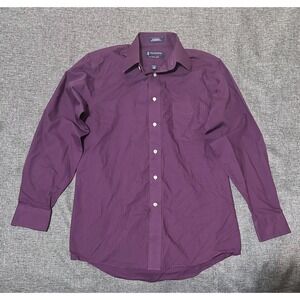 Stafford Classic Fit Men's 14 1/2 32-33 Purple Long Sleeve Shirt